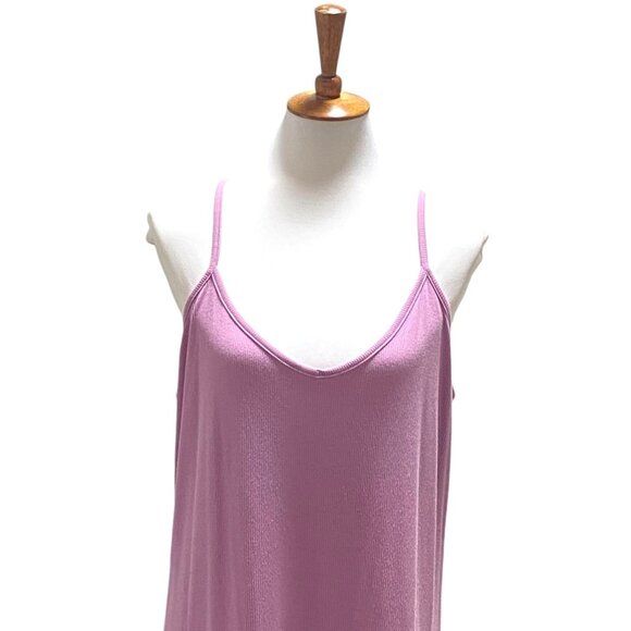 Stars Above Ribbed Slip Dress Pink Size XL Minimalist Cottage Retro Casual Cozy - Picture 6 of 13